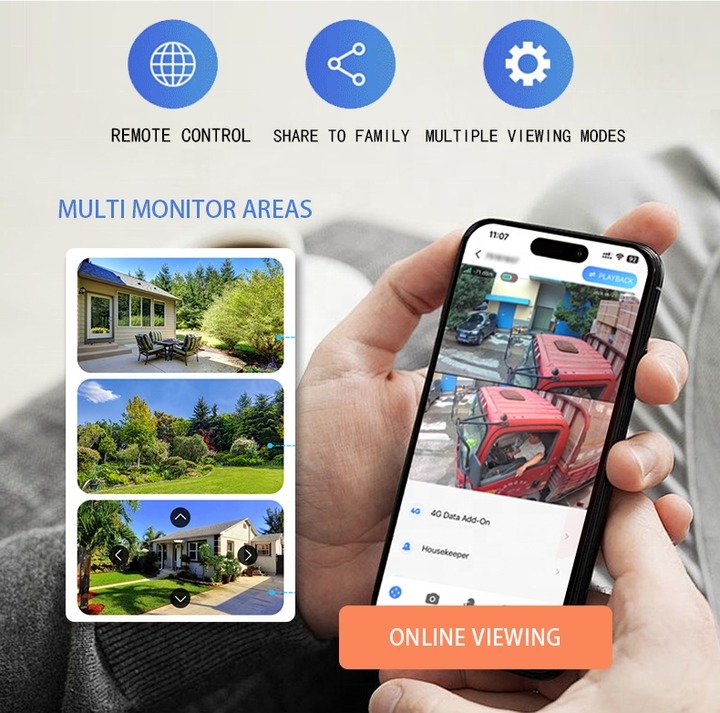 V380 Solar Light With 4g Dual Lens Camera